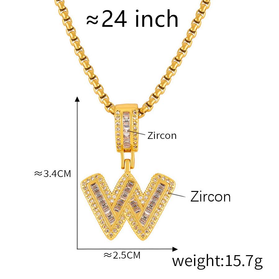 Personalized 26 Letters Necklace, A-Z Alphabet Pendant with Box Chain, Initial Letters with Zircon,Gift for Men and Women