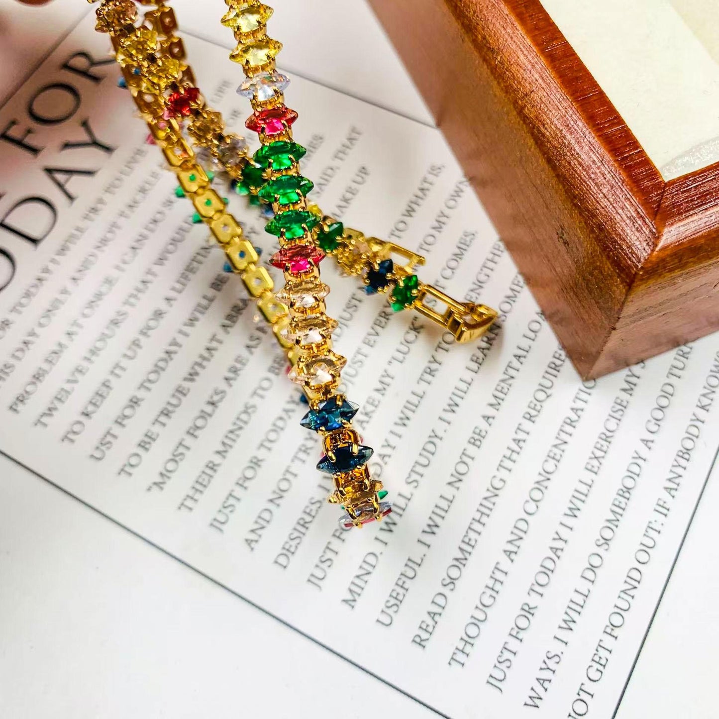 Vibrant Rainbow Tennis Necklace with Multi-Color Zircon, Stainless Steel, Stylish Tennis cable necklace for Women, Zirconia Jewelry