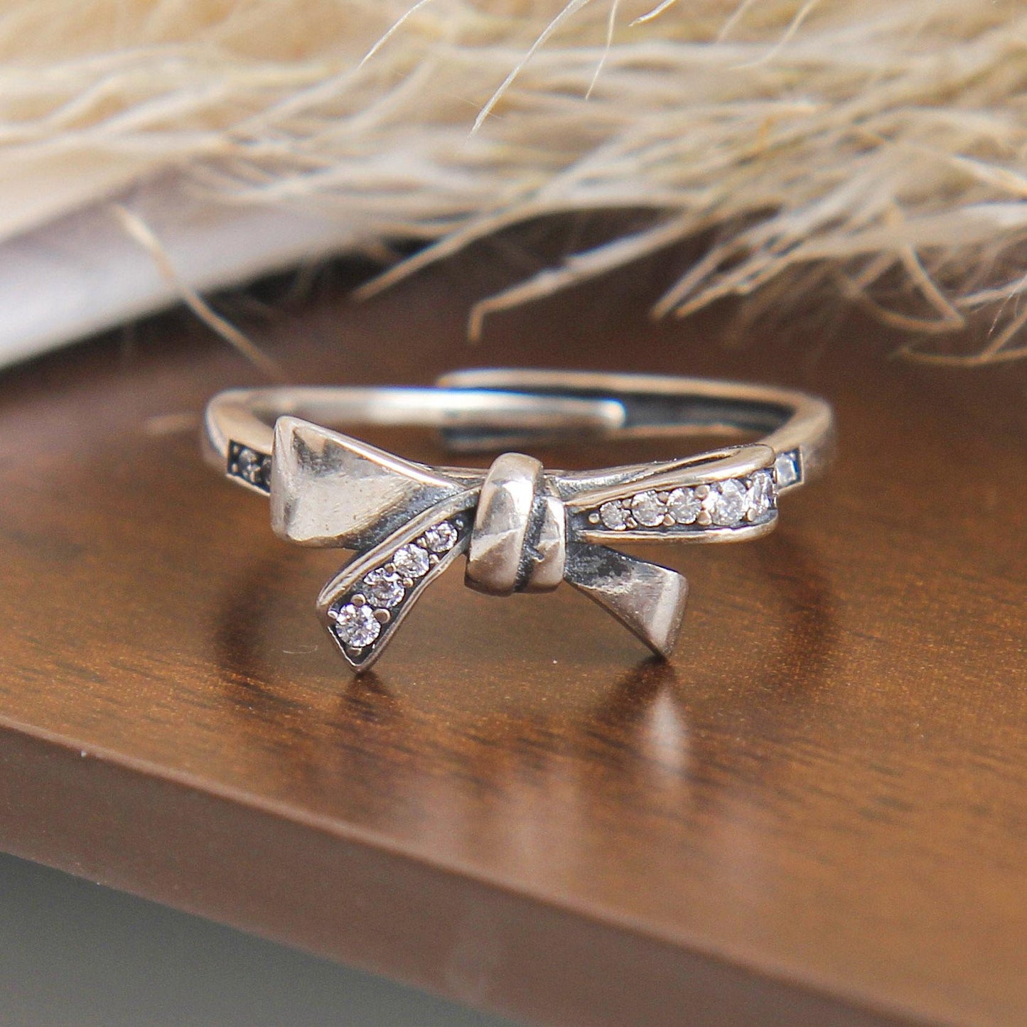 S925 Bow Tie Silver Ring - Sterling Silver, Two Distinct Bow Designs (Bowtie & Ribbon), Cute and Delicate Fashion Jewelry, Adjustable Size, Perfect for Gifts and Everyday Wear
