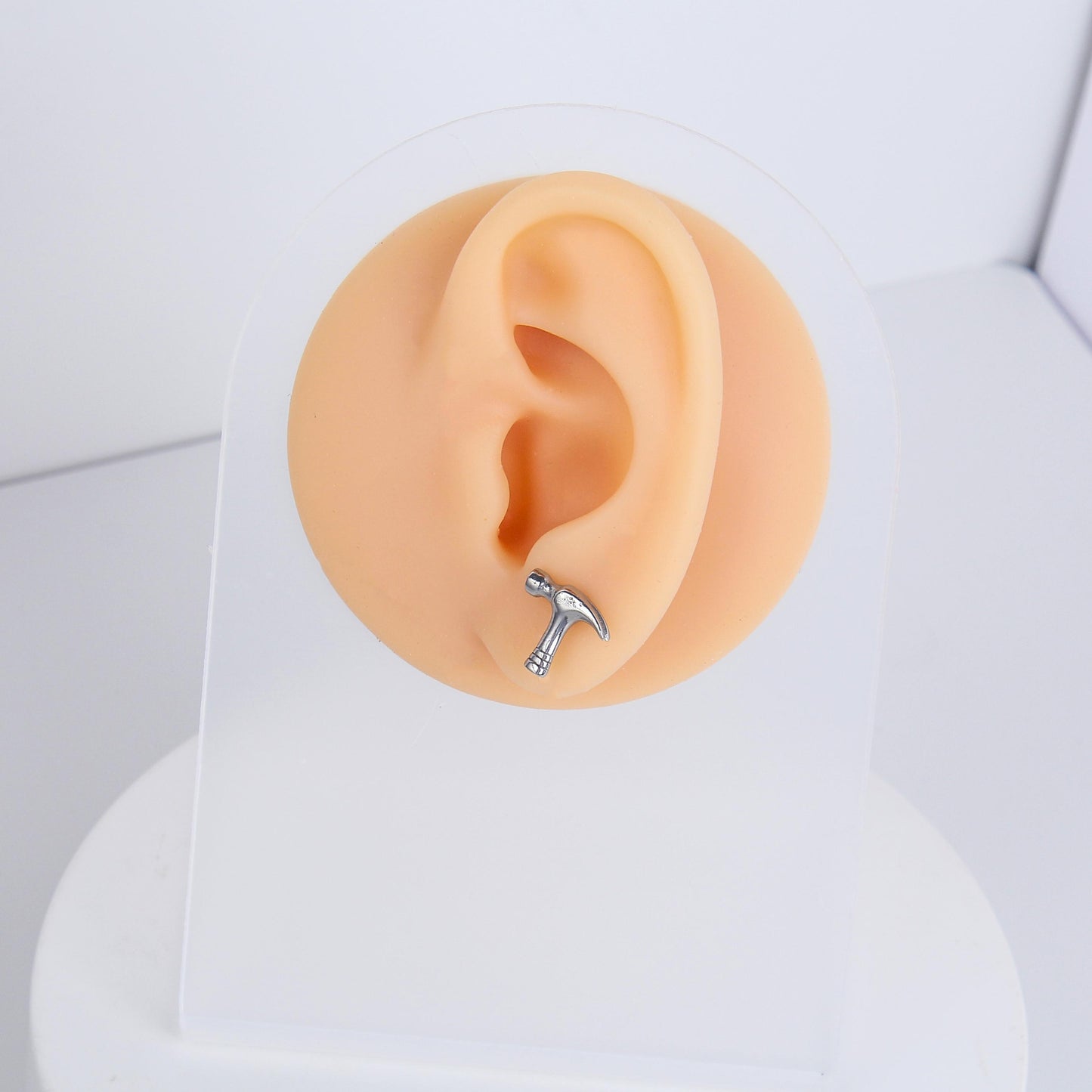 1 count/ Punk Gothic Hammer Stud Earring, Vintage Stud Earring with Flat Back, –Titanium stud, Earlobe earring, Helix Cartilage Earring for Men and Women