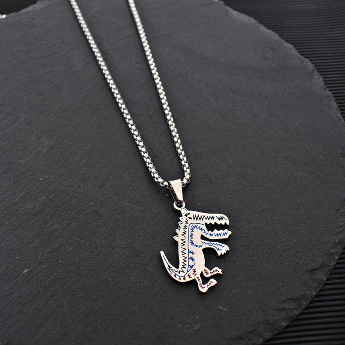 HN026:Hip-Hop Style NecklaceMetal Dinosaur Pendant Necklace for women and men