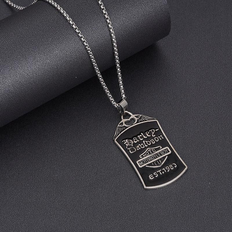 HN076:Hip-Hop Style Necklace,Motorcycle American Legend Eagle Medal Pendent Necklace For Women And Men