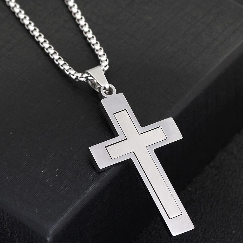 HN054:Hip-Hop Style Necklace,Cross Pendant Chain Necklace for Women and Men