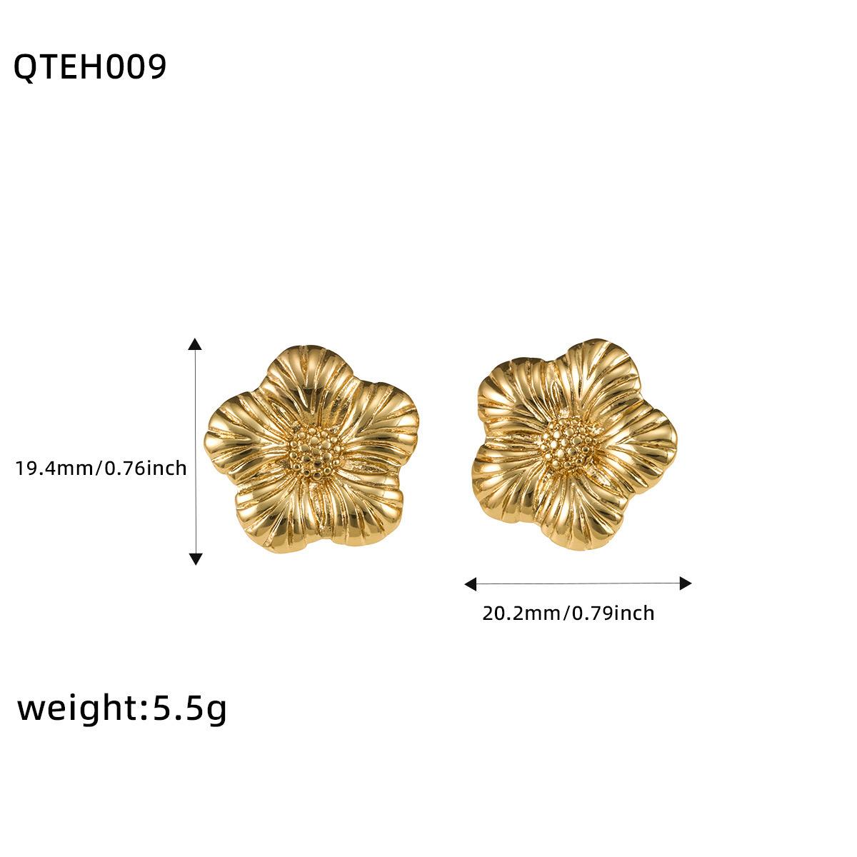 Flower Earlobe Earrings – Stainless Steel, Nontarnish earring, Flower style Piercing Jewelry for Women