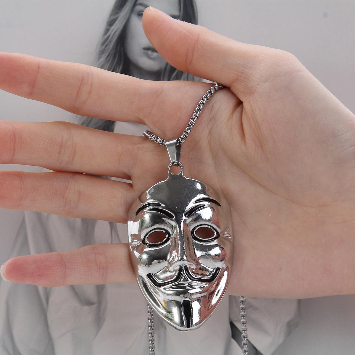 HN048:Hip-Hop Style Necklace,Vendetta Anonymous Necklace for Women and Men