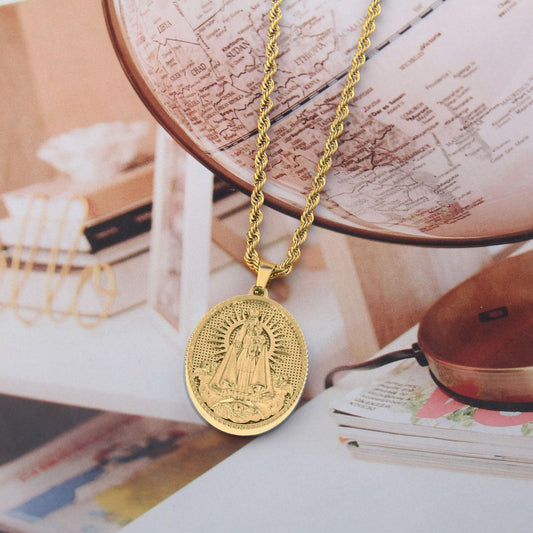 Miraculous necklace，Virgin Mary Pendant-Radiant Madonna Religious Christian  Gift, Our Lady of Fatima.