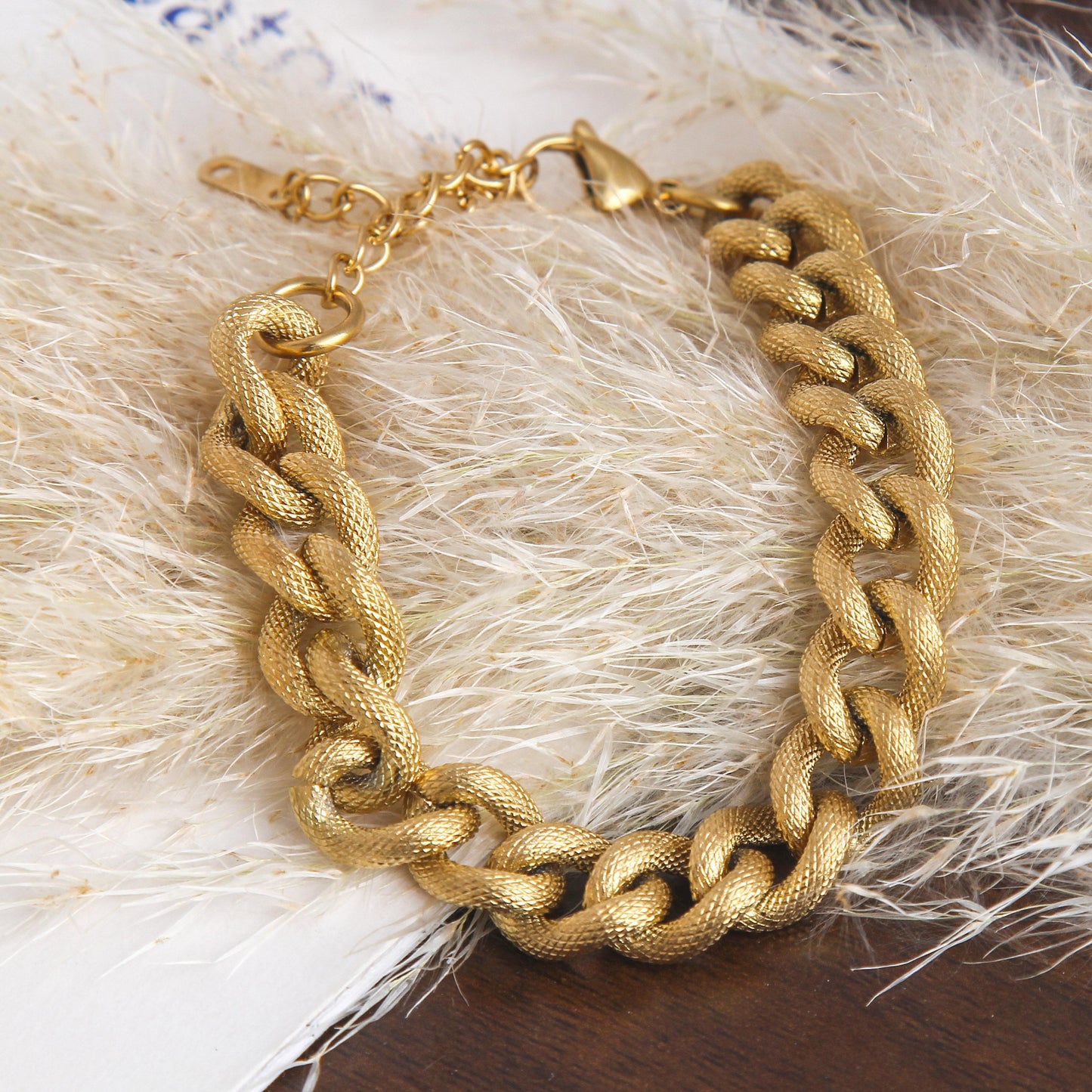 Stainless Steel Bracelet –  Textured Rope Chain Design, Streetwear and Hip-Hop Style Jewelry,  Fit for a Cool and Trendy Look, Perfect for Layering and Everyday Wear