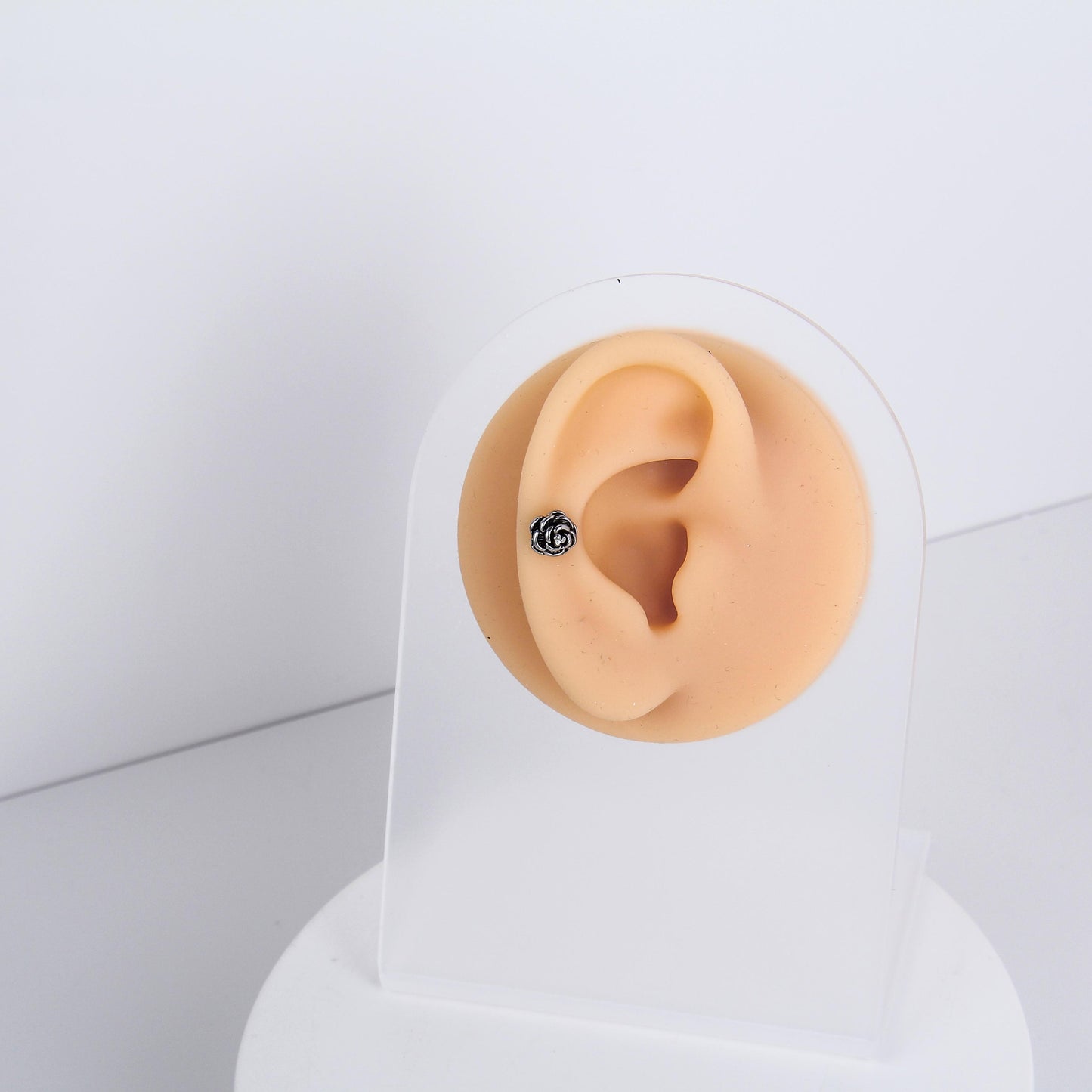 1 count/Punk gothic rose stud earring, vintage Stud Earring with round Back,barbell studs –titanium stud,  earring,  Helix Cartilage Earring for Men and Women