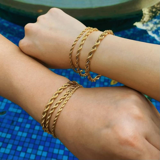 Set couple bracelets, Stainless Steel bracelets, Twist Rope Chain Bracelets Set for Couples – Perfect Gift for Friends, Family, and Loved Ones