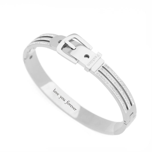 B47:Titanium Stainless Steel Belt Style High Quality Bangle Bracelet,colour Not Fade,Waterproof,Top Opening
