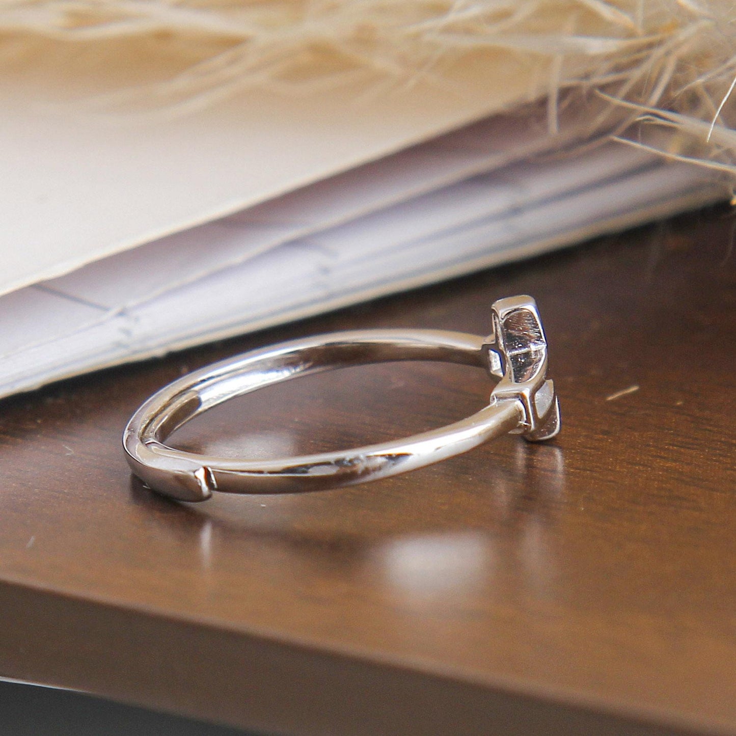 S925 Hollow Cross Charm Ring - Sterling Silver, Classic Cross Design with Center Zirconia Stone, Unique Religious Jewelry, Perfect Gift for Men and Women
