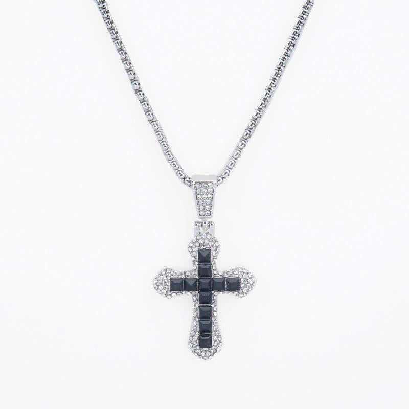 HN050:Hip-Hop Style Necklace, Colorful Cross necklace for Women And Men, Stainless Steel Necklace, Titanium Steel
