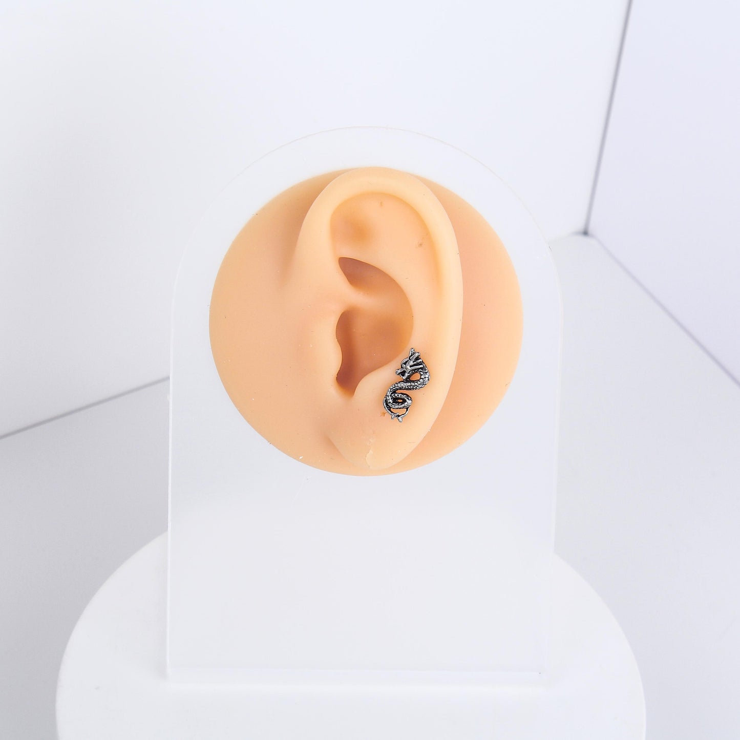 1 count/ Year of Drangon Stud Earring, Vintage Punk Stud Earring with Flat Back, –Titanium Stud, Earlobe Earring,  Helix Cartilage Earring for Men and Women