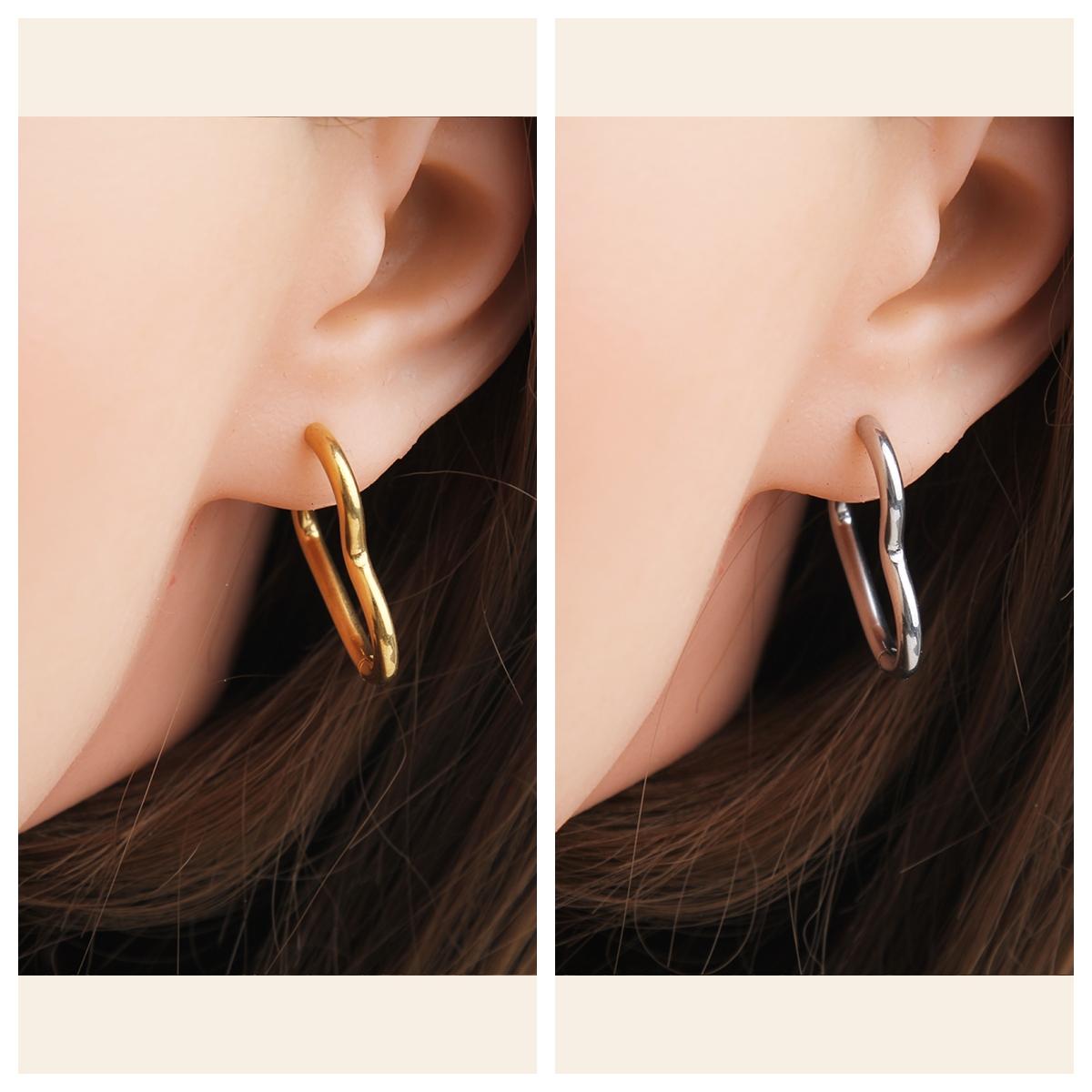 Stainless Steel Heart Hoop Earrings – Unique Minimalist Style, Available in Three Sizes, Perfect for Helix, Cartilage, and Earlobe Piercings, Everyday Fashion Jewelry, Lightweight and Comfortable