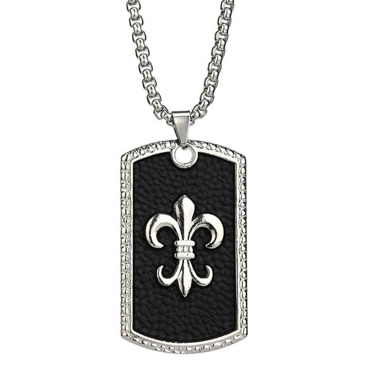 HN059:Hip-Hop Style Necklace,Fleur De Lis Pendant Necklace for Women And Men