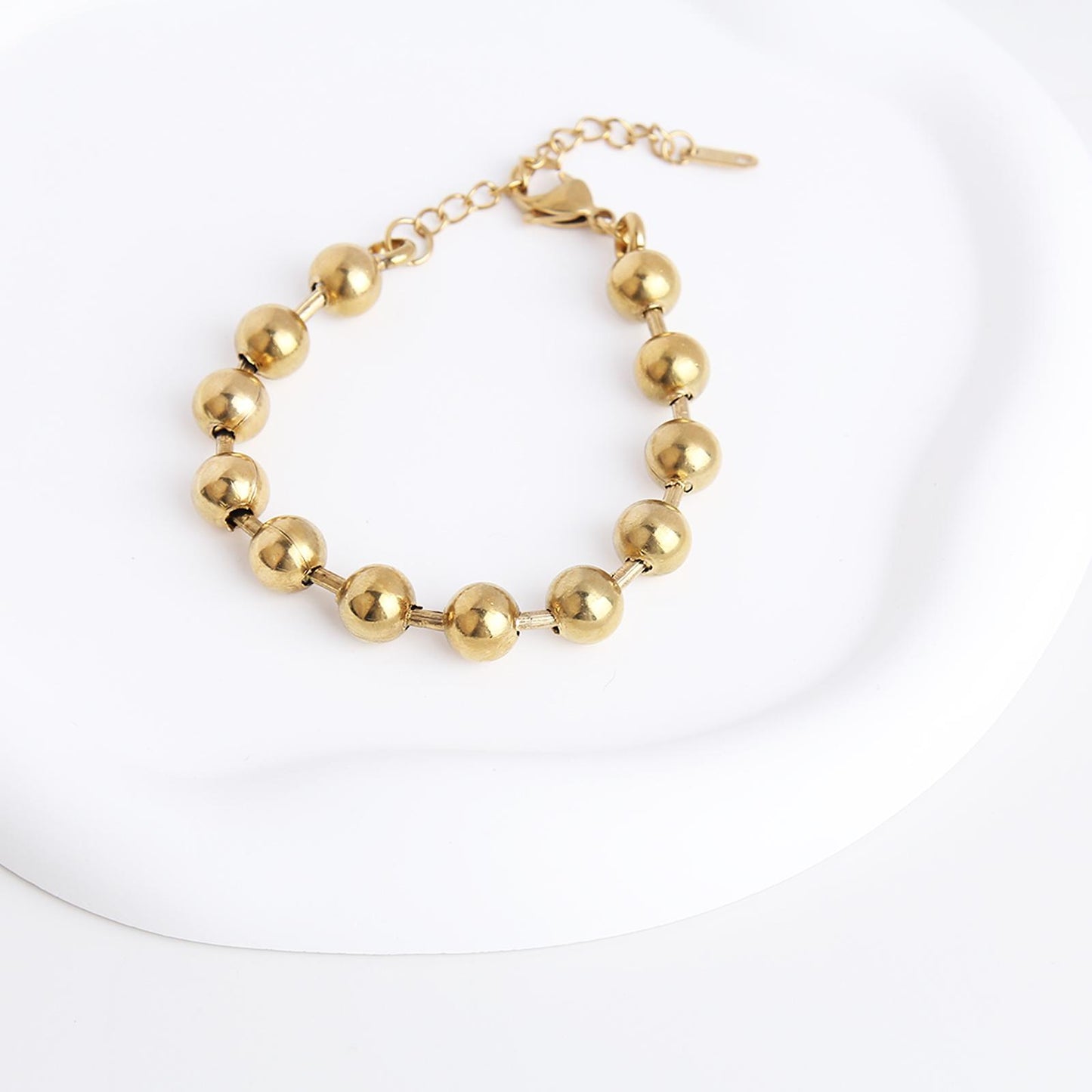 Bold Stainless Steel Large Bead Chain Necklace and Bracelet for Woman – Chunky Heavyweight Statement Jewelry with Modern, Edgy, and Unique Style for Fashion, Fashion Jewelry for Daily Wear