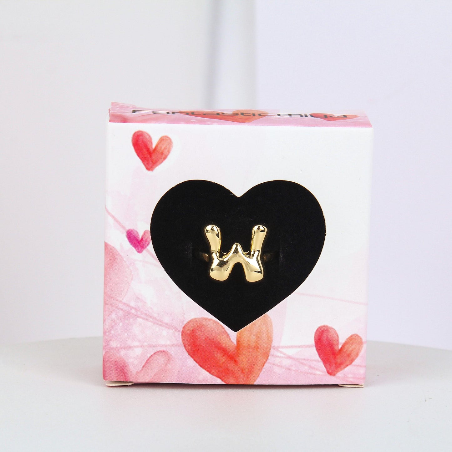 Bubble Initial Rings - Unique balloon Letter Rings, Brass, Adjustable Open A-Z Alphabet, Stylish Fashion Gift Jewelry for Women