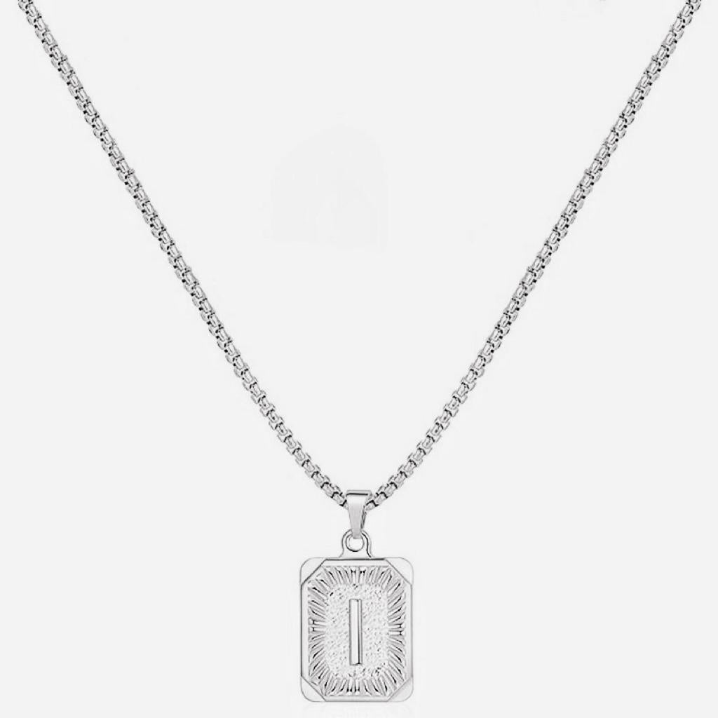 LN001:Initial A Z Letter Pendant Necklace Mens Womens Capital Letter Yellow Gold Plated Stainless Steel Box Chain