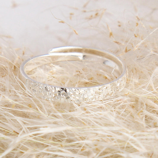 S925 Intricate Textured Silver Ring - Sterling Silver, Detailed Engraved Patterns, Simple Yet Elegant Design, Timeless Fashion Jewelry, Perfect for Daily Wear and Special Occasions