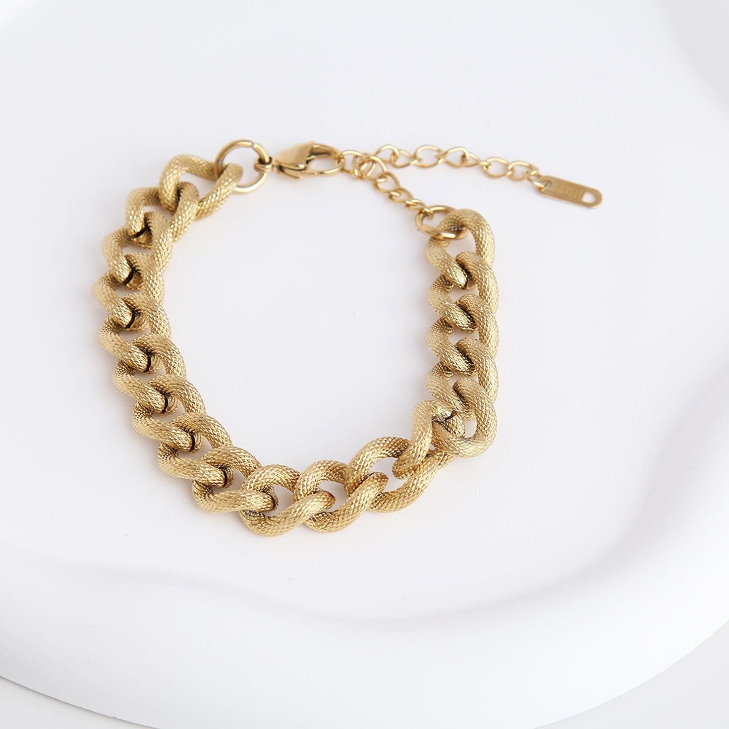 Stainless Steel Bracelet –  Textured Rope Chain Design, Streetwear and Hip-Hop Style Jewelry,  Fit for a Cool and Trendy Look, Perfect for Layering and Everyday Wear
