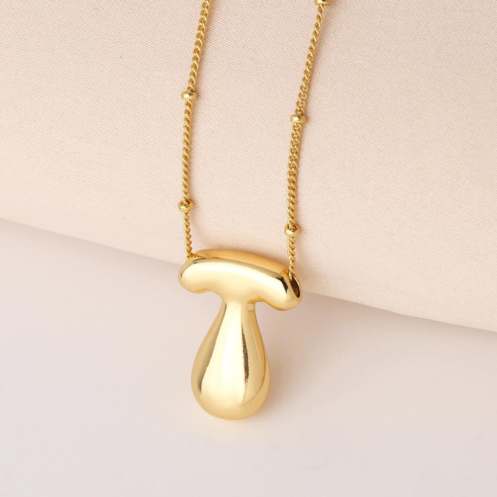 Bold Bubble Initial Necklace, Unique Font Letter Pendant with Satellite Chain – 26 Letters, Brass, Waterproof, Non-Tarnish, Stylish Jewelry Gift for Women.