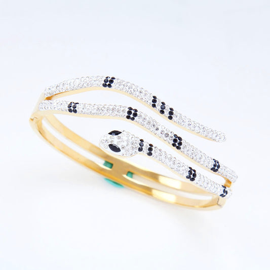 B29.Titanium Stainless Steel Elegant Snake Bangle Bracelet,for Women,Girls,Friends,Waterproof. High Quality