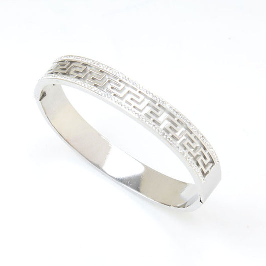 B31:Titanium Stainless Steel, Simple sparking Bangle Bracelet for Women, Waterproof,colour not Fade
