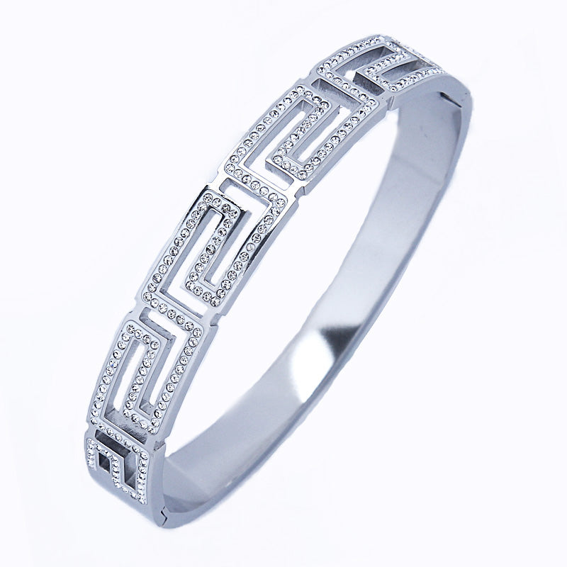 B52：Titanium Stainless Steel Fashion Bangle Bracelet ,colour Not Fade, Waterproof ，Top Opening