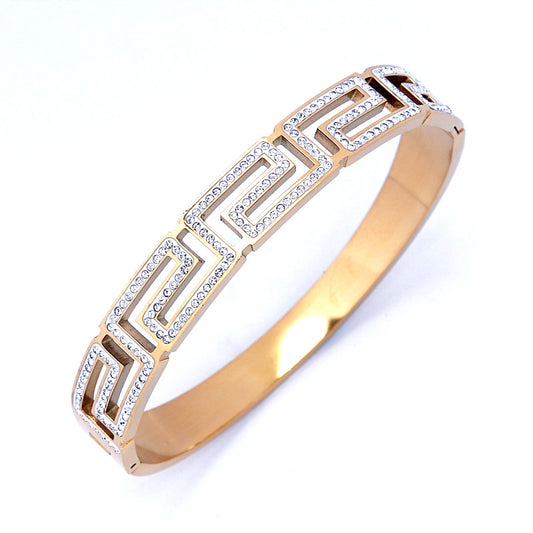 B52：Titanium Stainless Steel Fashion Bangle Bracelet ,colour Not Fade, Waterproof ，Top Opening