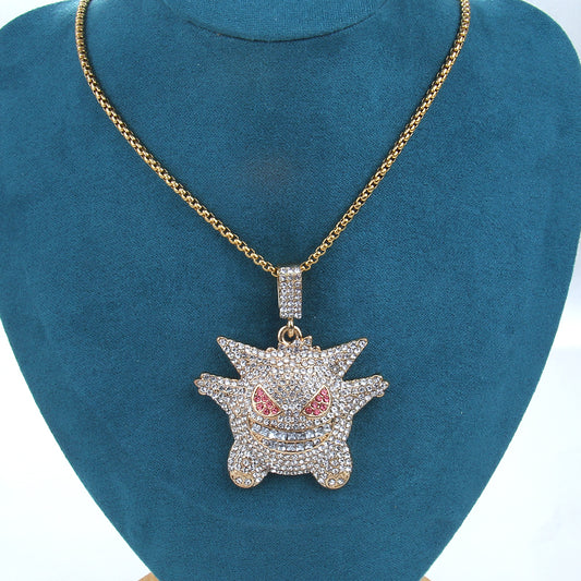 HN010:Hip-Hop Style Necklace Pokmon Anime Toy Gengar Necklace for Women And Men