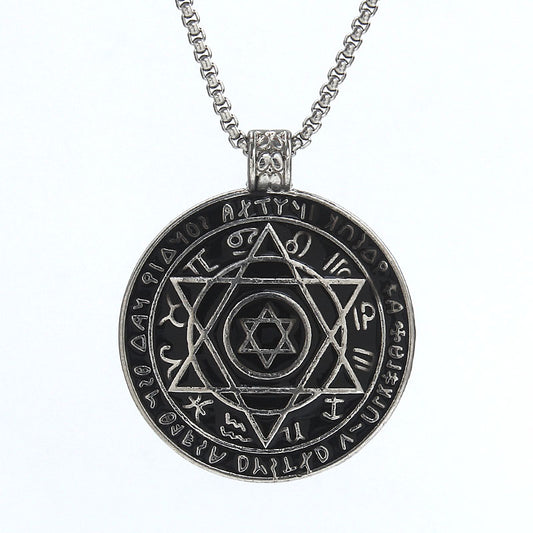 HN014:Hip-Hop Style Retro Hexagram Pendant Necklace for Women And Men