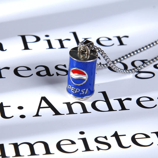 HN021:Hip-Hop Style 3D Enamel Cola Can Pendant for Women And Men