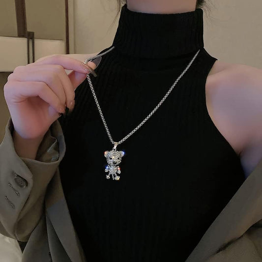 HN032:Hip-Hop Style Necklace,Cute Tiger Pendant Chain Necklace for Women And Men
