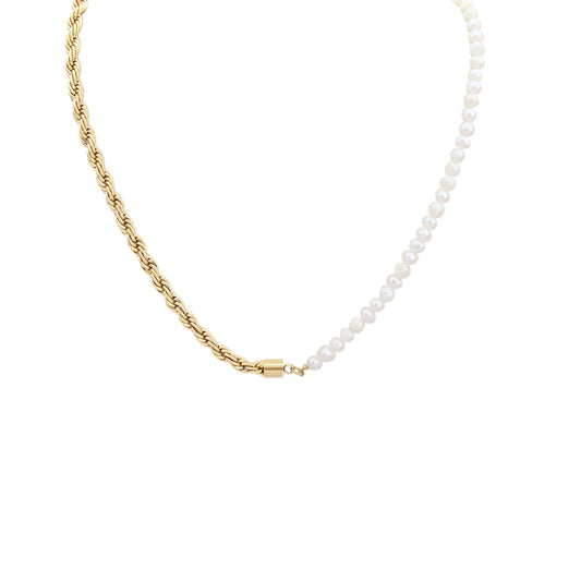 N019:Natural Pearl Necklace New Luxury Chain Collar Necklace For Women And Men,Color Not Fade, Waterproof