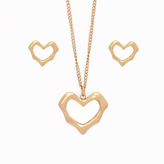 N135:Heart Pendant Necklace, Stainless Steel Necklace For Women And Men,Color Not Fade,  Waterproof