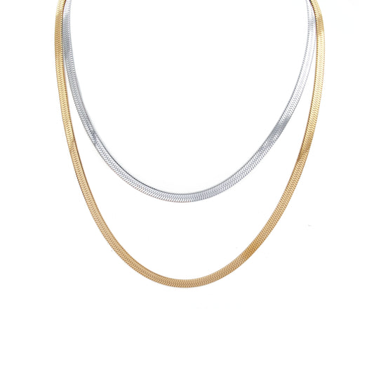 N163:Stainless Steel Titanium Classical Chunk Style Chain Necklace For Women And Men,Color Not Fade, Waterproof