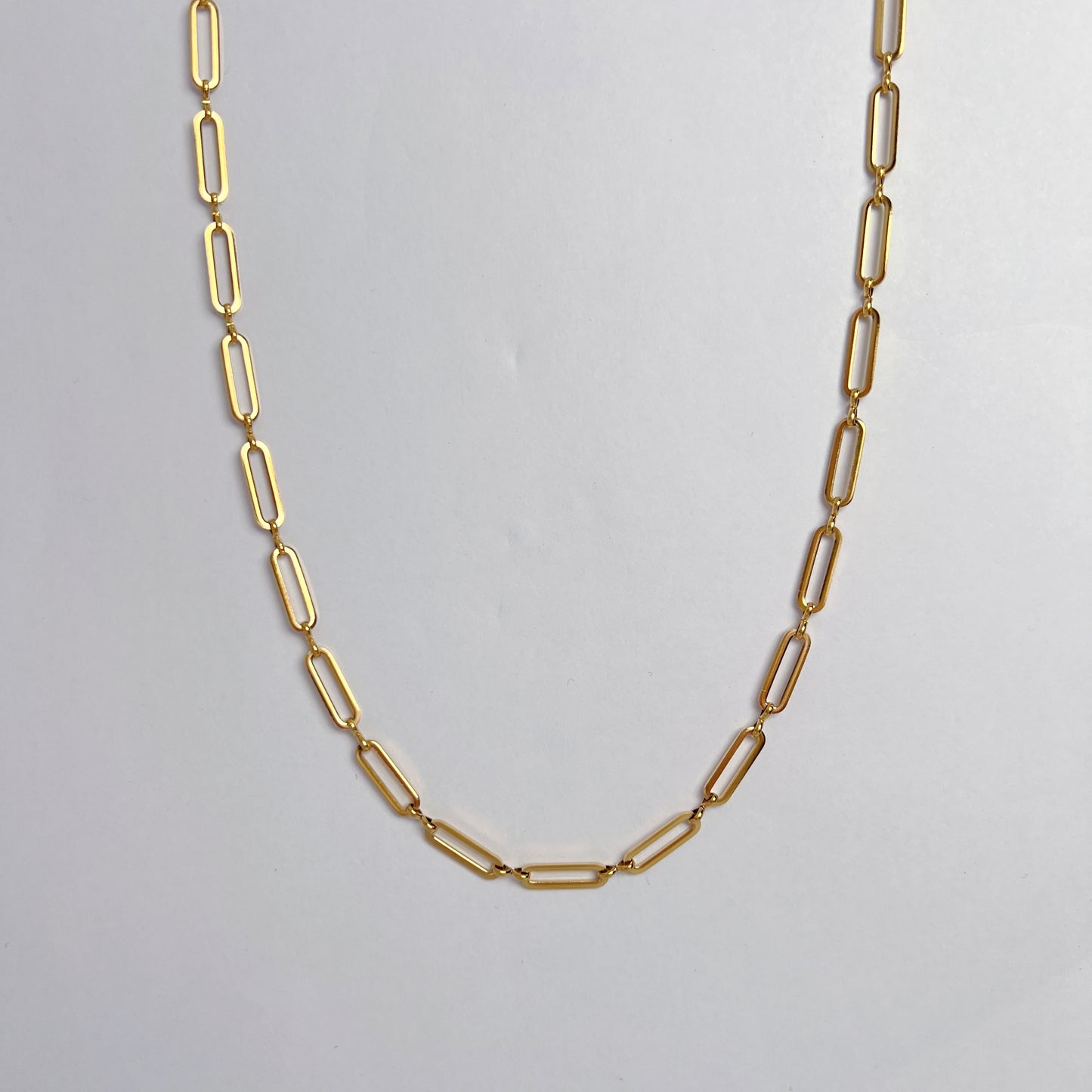 N166:Paperclip Chain Necklace For Women Stainless Steel Layering Necklace For Women And Men,Color Not Fade, Waterproof