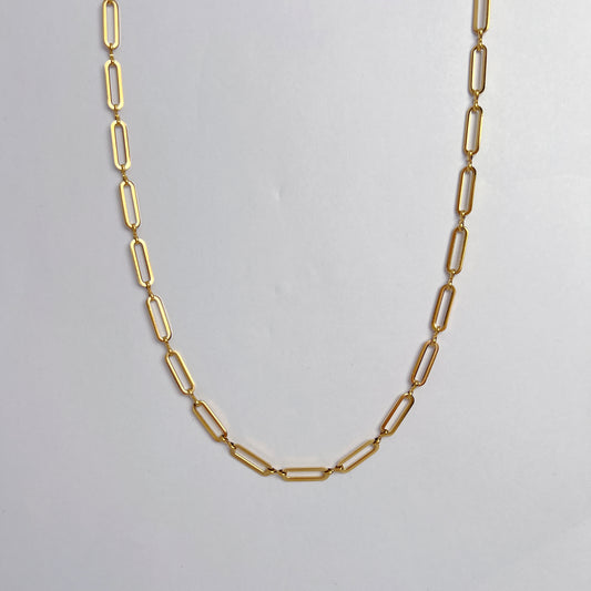 N166:Paperclip Chain Necklace For Women Stainless Steel Layering Necklace For Women And Men,Color Not Fade, Waterproof