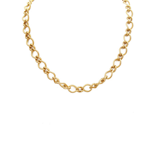 N170:Punk Cuban Choker Necklace, Stainless Steel Titanium Classical KNot Style Necklace For Women And Men,Color Not Fade, Waterproof