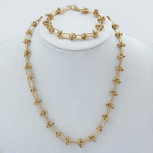 N171:Stainless Steel Titanium Classical KNot Style Necklace For Women And Men, Color Not Fade, Waterproof