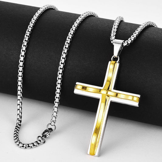 HN070:Hip-Hop Style Necklace,Simple Cross Pendent Necklace For Women And Men