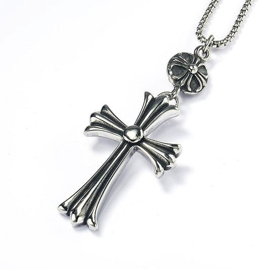 HN062:Hip-Hop Style Necklace, Vintage Cross Pendent Necklace For Women And Men