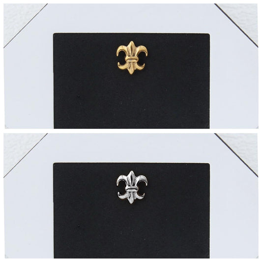 1 Count/ Vintage Fleur-de-Lis Gothic Stud Earring - Single Earring, Punk Style, Flat Back, Titanium Stud, Ideal for Men and Women