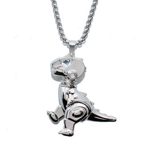 HN025:Hip-Hop Style NecklaceMen's Amulet Stainless Steel Dinosaur Pendant Necklace Necklace for Women and Men