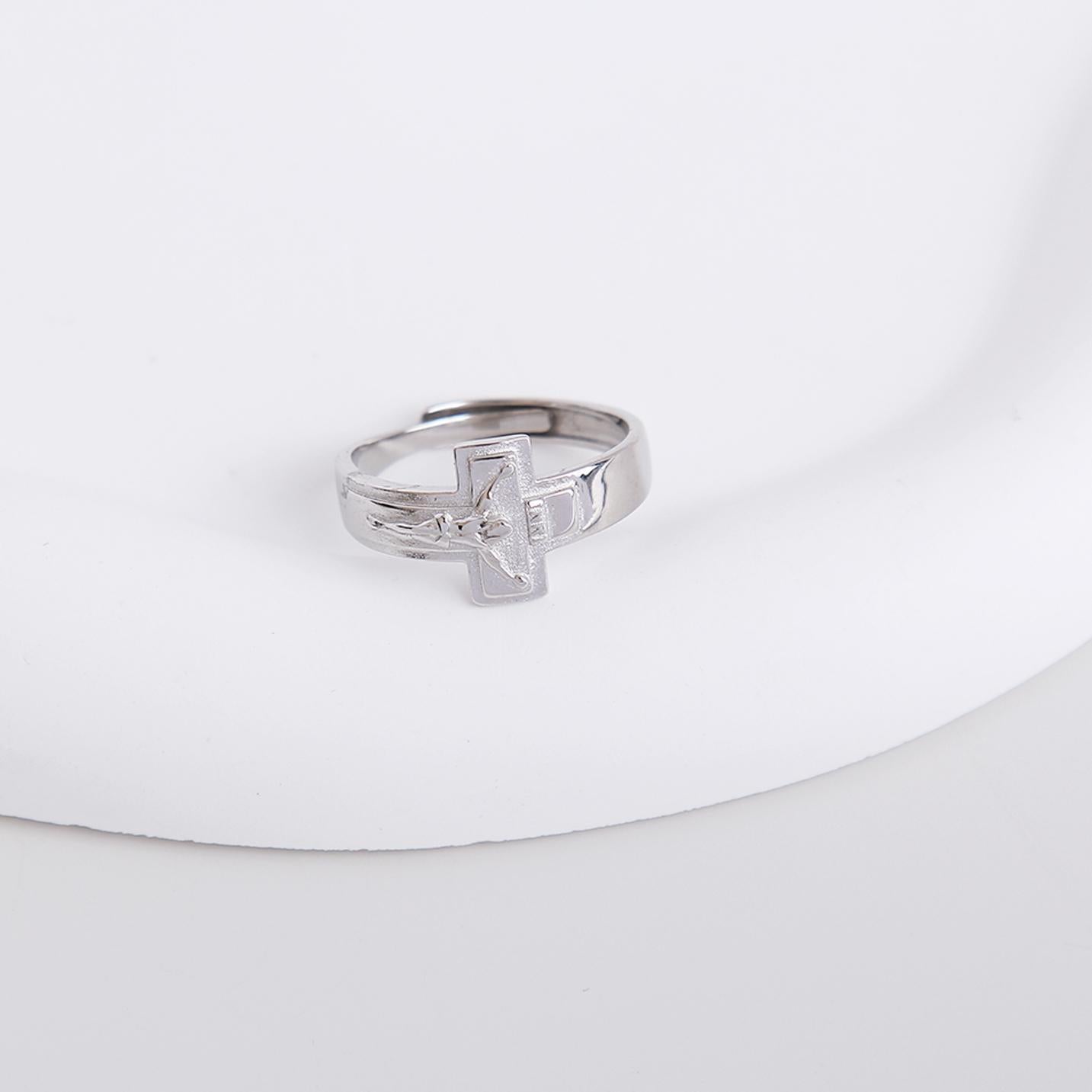 S925 Jesus Cross Ring - Sterling Silver, Unique Religious Jewelry with Three Distinct Faith-Inspired Designs, Spiritual Symbol of Devotion,Crucifixion, Perfect Christian Gift for Men, Women, and Loved Ones