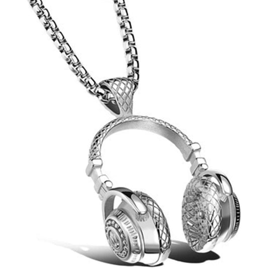 HN031:Hip-Hop Style Necklace, Music Earphone Earphone Pendant Necklace for Women and Men