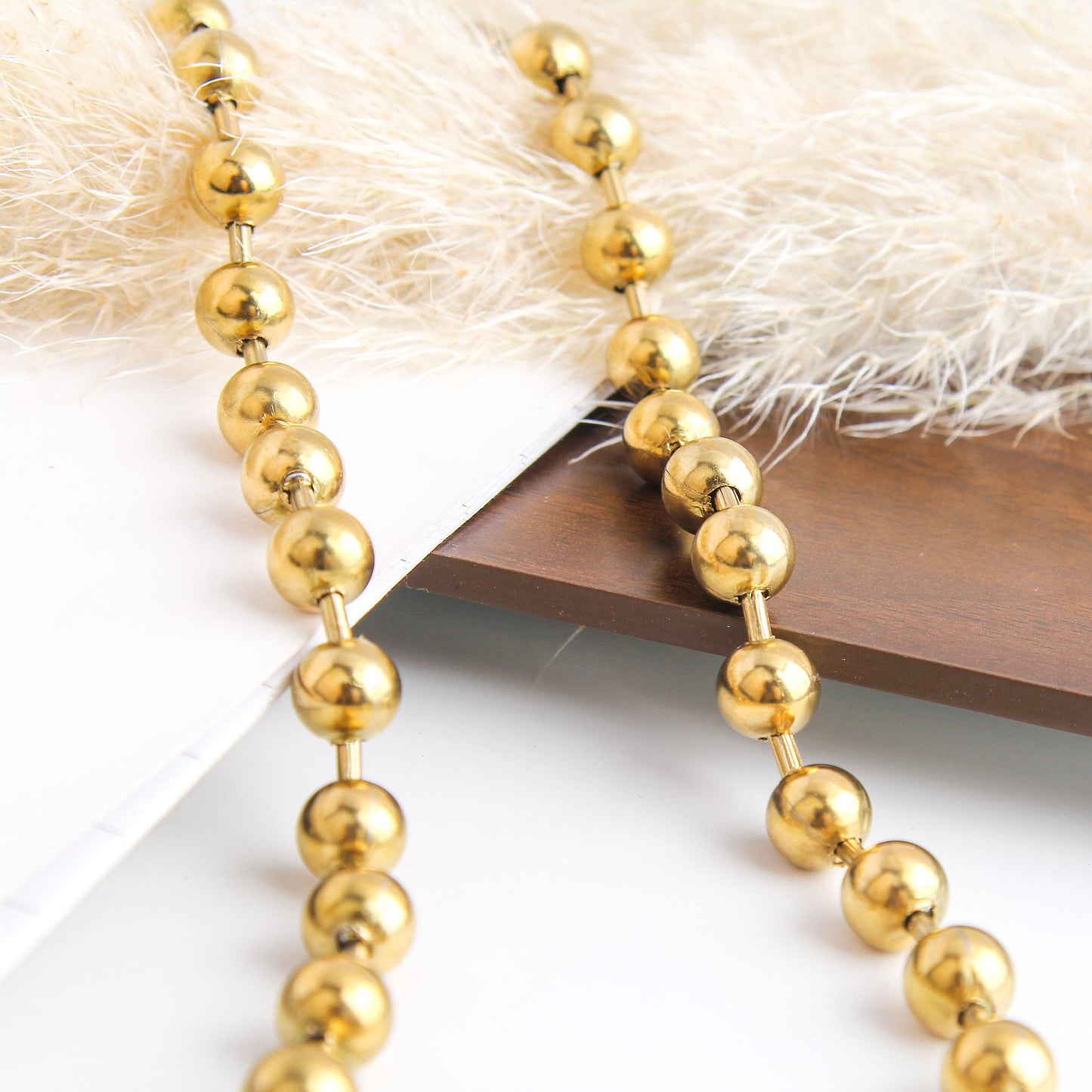 Bold Stainless Steel Large Bead Chain Necklace and Bracelet for Woman – Chunky Heavyweight Statement Jewelry with Modern, Edgy, and Unique Style for Fashion, Fashion Jewelry for Daily Wear